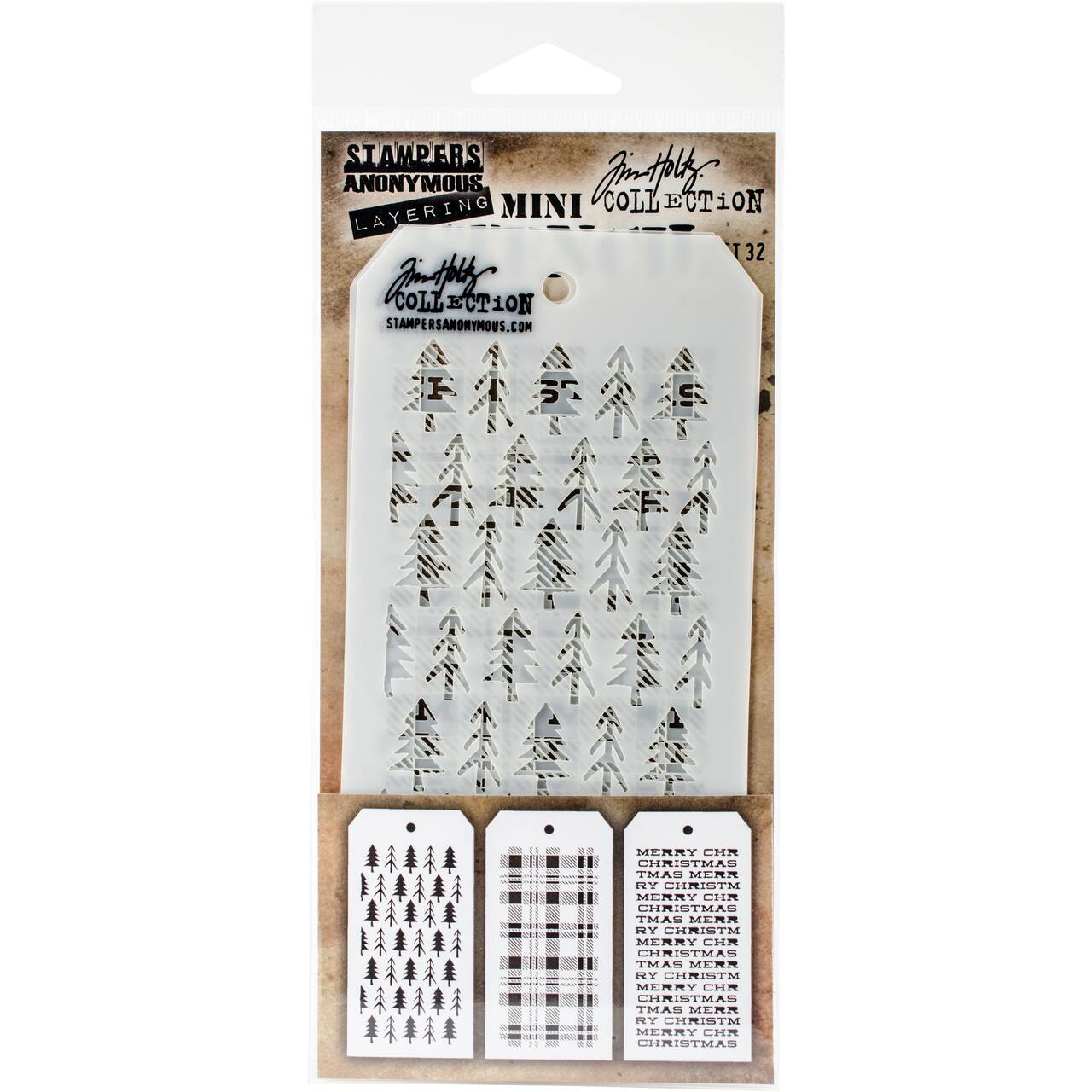 Stampers Anonymous Tim Holtz&#xAE; Mini #32 Layering Stencil Set